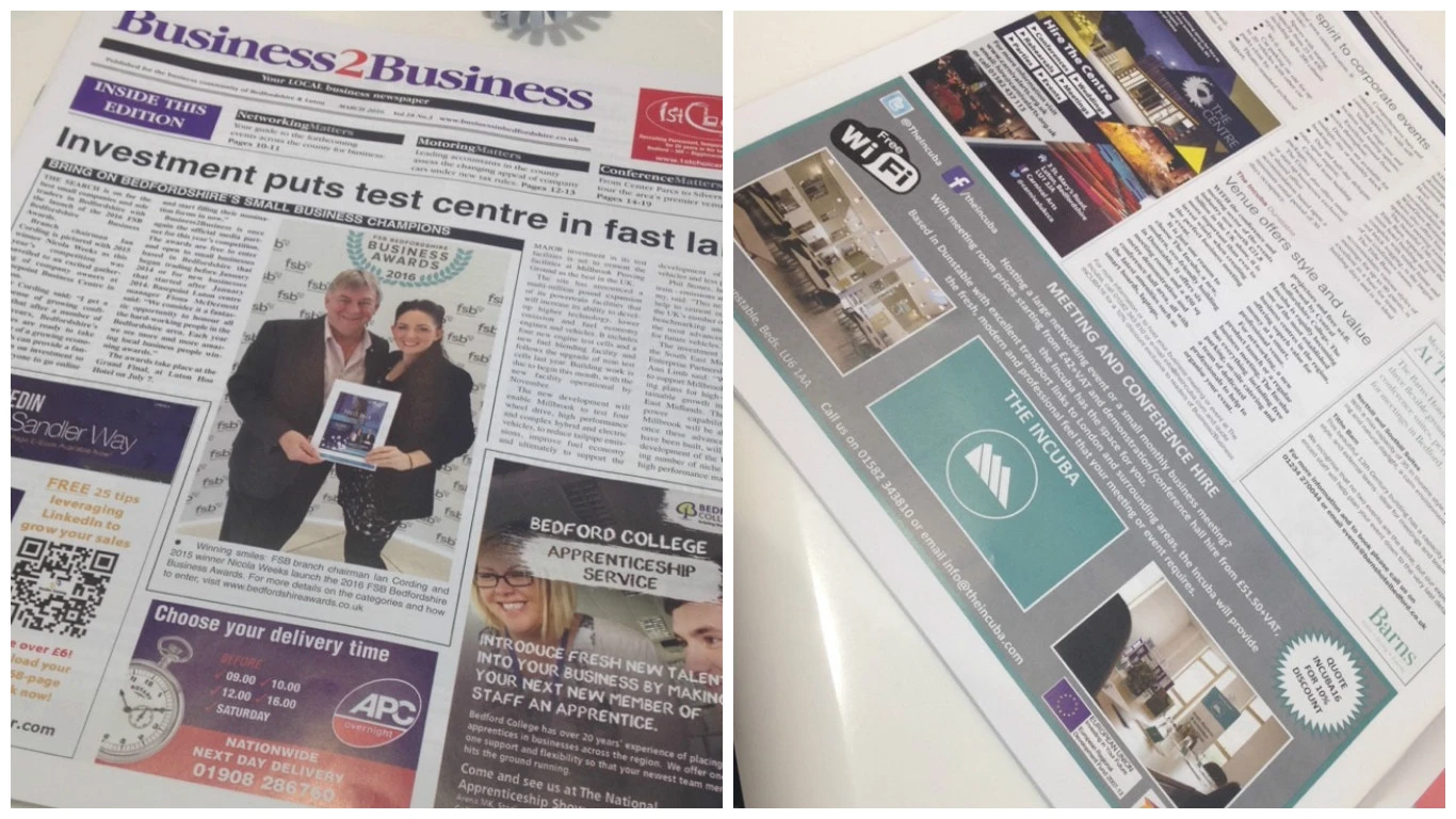 business 2 business advert print